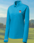 Golf Mindz Brain Ball Women's Quarter Zip Long Sleeve Pullover